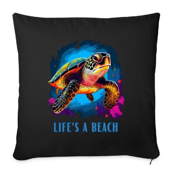 Life's a beach - Housse de coussin décorative 45 x 45 cm - noir - Devant