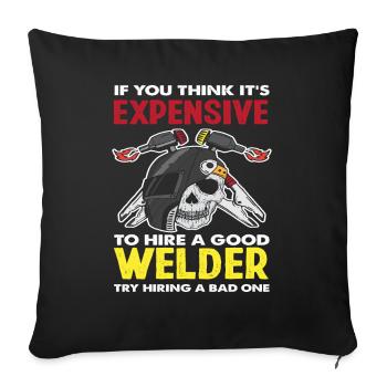 Soudeur - Housse de coussin décorative 45 x 45 cm - noir - Devant