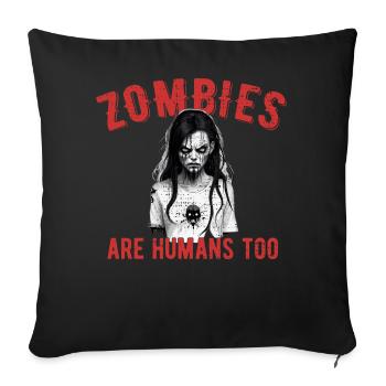 Les zombies sont aussi des humains Halloween - Housse de coussin décorative 45 x 45 cm - noir - Devant