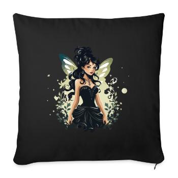 Enchanting fairy with sparkling wings for ladies - Sofa pillowcase 17,3'' x 17,3'' (45 x 45 cm) - black - Front