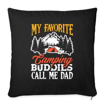Camping friends call me Papa Camper - Sofa pillowcase 17,3'' x 17,3'' (45 x 45 cm) - black - Front