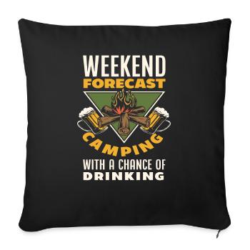 Weekend Beer Fun Camping Camping Camper - Sofa pillowcase 17,3'' x 17,3'' (45 x 45 cm) - black - Front