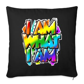 I am what I am - everything is normal, isn't it? - Sofa pillowcase 17,3'' x 17,3'' (45 x 45 cm) - black - Front