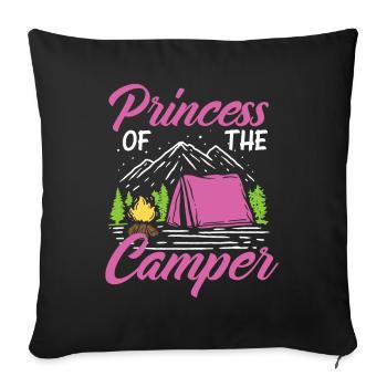 Prizessin Camping Camper - Sofa pillowcase 17,3'' x 17,3'' (45 x 45 cm) - black - Front