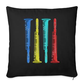 Clarinets - Sofa pillowcase 17,3'' x 17,3'' (45 x 45 cm) - black - Front