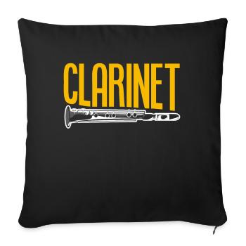 Clarinet - Sofa pillowcase 17,3'' x 17,3'' (45 x 45 cm) - black - Front