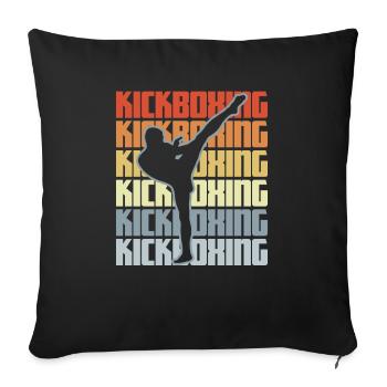 Vintage Kickboxing - Sofa pillowcase 17,3'' x 17,3'' (45 x 45 cm) - black - Front