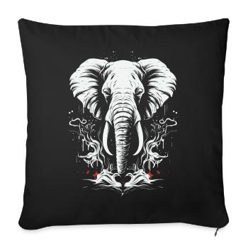 Eléphant Afrique Motif animal Animaux sauvages Animaux - Housse de coussin décorative 45 x 45 cm - noir - Devant