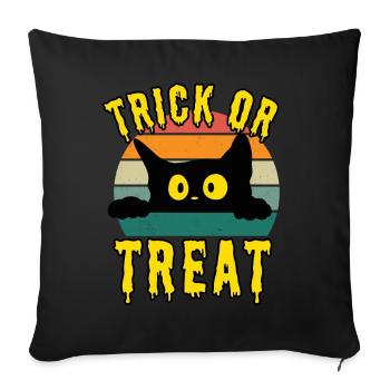 Trick or Treat: Halloween Funny Black Cat - Housse de coussin décorative 45 x 45 cm - noir - Devant
