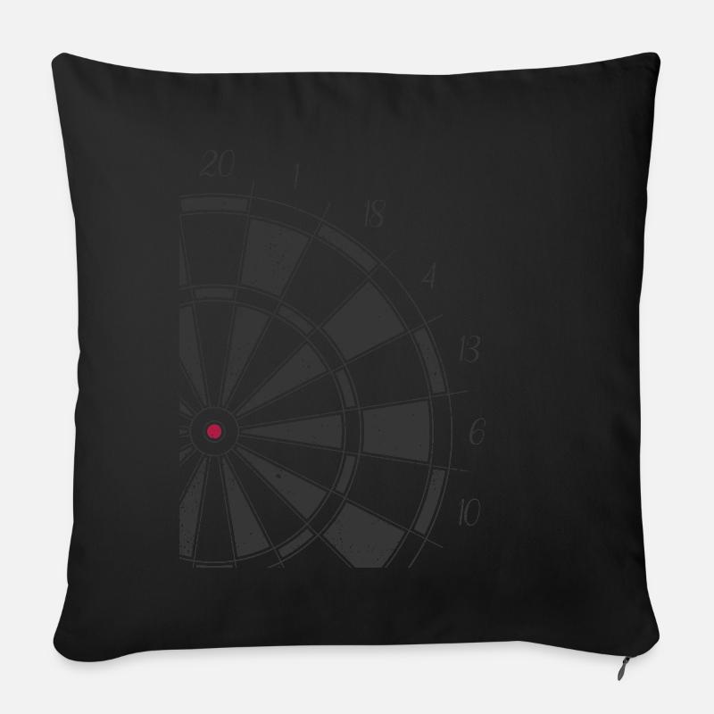 Jeu de fléchettes Dartboard Lecteur de fléchettes - Housse de coussin décorative 45 x 45 cm - noir