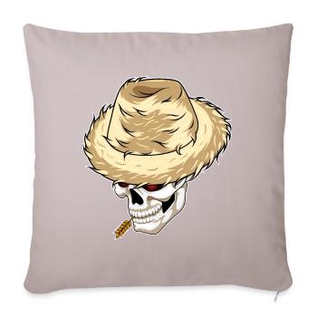 Ferme de blé Skull Farmer - Housse de coussin décorative 45 x 45 cm - taupe clair - Devant