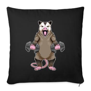Possum, Culturiste, Haltères, Culturisme - Housse de coussin décorative 45 x 45 cm - noir - Devant