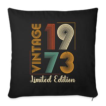 Orange and Green Retro Numerals Design - Sofa pillowcase 17,3'' x 17,3'' (45 x 45 cm) - black - Front
