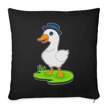 Chapeau de canard - Housse de coussin décorative 45 x 45 cm - noir - Devant