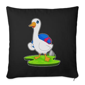 Randonnée à dos pour randonneurs canards - Housse de coussin décorative 45 x 45 cm - noir - Devant