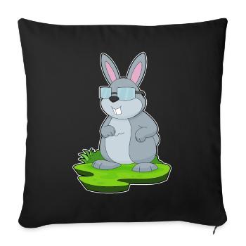 Rabbit Glasses - Sofa pillowcase 17,3'' x 17,3'' (45 x 45 cm) - black - Front