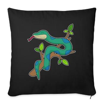 Branche de serpent - Housse de coussin décorative 45 x 45 cm - noir - Devant