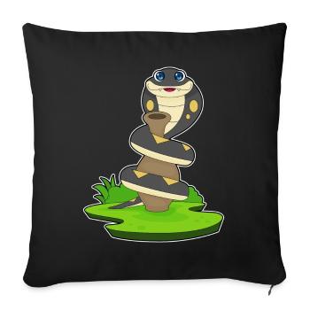 Vase serpent - Housse de coussin décorative 45 x 45 cm - noir - Devant