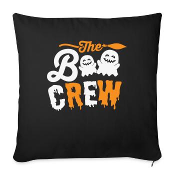 « The Boo Crew » - Doux fantômes et amusement effrayant - Housse de coussin décorative 45 x 45 cm - noir - Devant