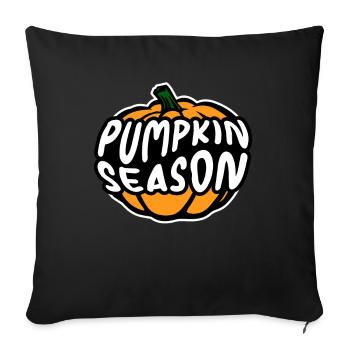 Saison des citrouilles: Citrouille rétro pour votre Halloween! - Housse de coussin décorative 45 x 45 cm - noir - Devant