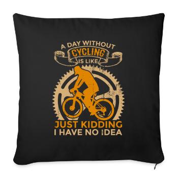Cyclist Quote - Sofa pillowcase 17,3'' x 17,3'' (45 x 45 cm) - black - Front