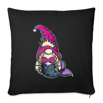 Mermaid Gnome Gnome - Sofa pillowcase 17,3'' x 17,3'' (45 x 45 cm) - black - Front