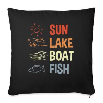 Fischer Spruch - Sofa pillowcase 17,3'' x 17,3'' (45 x 45 cm) - black - Front
