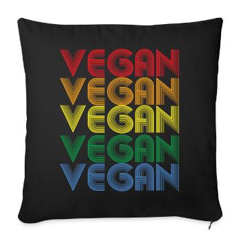Rainbow VEGAN Statement - Sofa pillowcase 17,3'' x 17,3'' (45 x 45 cm) - black - Front