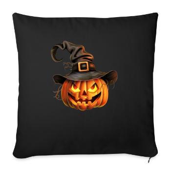 Halloween Outfit Creepy-cute pumpkin witch hat - Sofa pillowcase 17,3'' x 17,3'' (45 x 45 cm) - black - Front