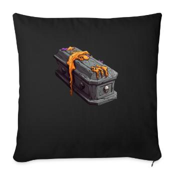 Creepy coffin design for Halloween in cemetery - Sofa pillowcase 17,3'' x 17,3'' (45 x 45 cm) - black - Front