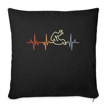 Judoka Herzklopfen - Sofakissenbezug 45 x 45 cm - Schwarz - Vorne