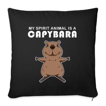 Capybara Wasserschwein Capybaras - Housse de coussin décorative 45 x 45 cm - noir - Devant