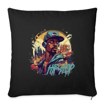 Mr Hip Hop Stadtgraffiti  Streetart Vibe - Sofakissenbezug 45 x 45 cm - Schwarz - Vorne