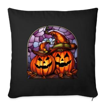 Halloween Stained Glass Stained Glass - Sofa pillowcase 17,3'' x 17,3'' (45 x 45 cm) - black - Front