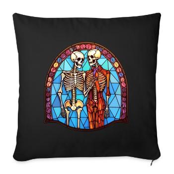 Halloween Stained Glass Stained Glass - Sofa pillowcase 17,3'' x 17,3'' (45 x 45 cm) - black - Front