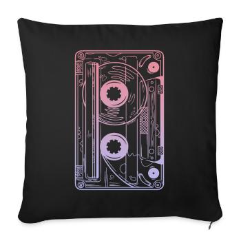 Cassette 90s Party 80s Retro Music Tape - Housse de coussin décorative 45 x 45 cm - noir - Devant