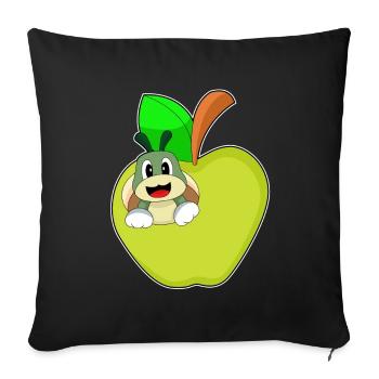 Pomme chenille - Housse de coussin décorative 45 x 45 cm - noir - Devant