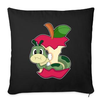 Pomme chenille - Housse de coussin décorative 45 x 45 cm - noir - Devant