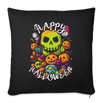 Happy Halloween: Creepy Skull PopArt - Sofa pillowcase 17,3'' x 17,3'' (45 x 45 cm) - black - Front