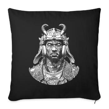 Samouraï au rythme : style et son sur votre chemise - Housse de coussin décorative 45 x 45 cm - noir - Devant