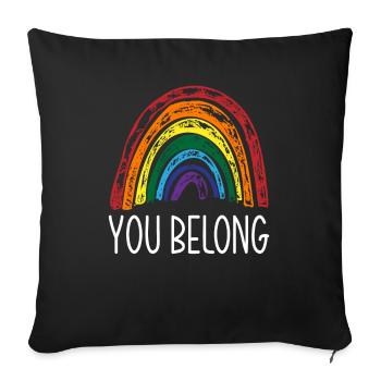 LGBTQ Rainbow Pride - Housse de coussin décorative 45 x 45 cm - noir - Devant
