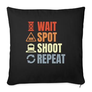Routine des cheminots - Housse de coussin décorative 45 x 45 cm - noir - Devant