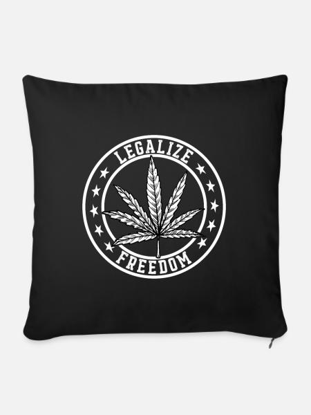 Cannabis Marihuana Weed Kiffen - Sofakissenbezug 45 x 45 cm - Schwarz
