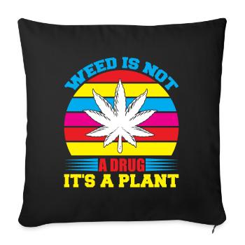 Cannabis Marijuana Weed Fumer - Housse de coussin décorative 45 x 45 cm - noir - Devant