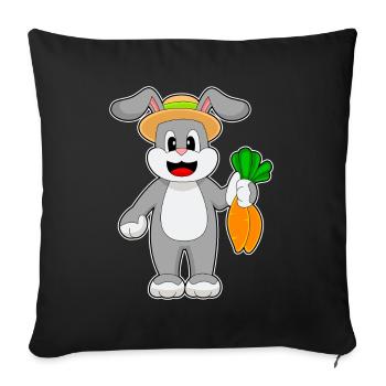Ferme de carottes Bunny Farmer - Housse de coussin décorative 45 x 45 cm - noir - Devant
