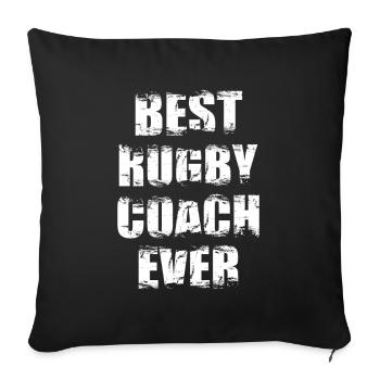 Meilleur entraîneur de rugby de tous les temps - Housse de coussin décorative 45 x 45 cm - noir - Devant