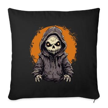Creepy cute Grim Reaper Full Moon Halloween - Sofa pillowcase 17,3'' x 17,3'' (45 x 45 cm) - black - Front