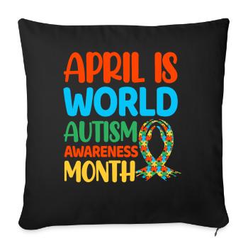 Autism Autistic - Sofa pillowcase 17,3'' x 17,3'' (45 x 45 cm) - black - Front