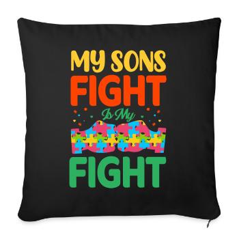 Autism Autistic - Sofa pillowcase 17,3'' x 17,3'' (45 x 45 cm) - black - Front