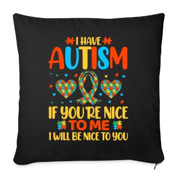Autism Autistic - Sofa pillowcase 17,3'' x 17,3'' (45 x 45 cm) - black - Front